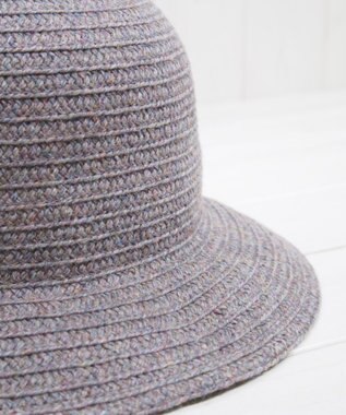 石田製帽 エコリウール混 丸ダウンクロッシェ チャコールミックス