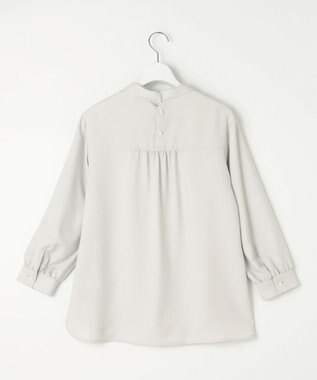 J.PRESS LADIES L 【洗える】ヌーディスバックサテン ボウタイ ブラウス ライトグレー系