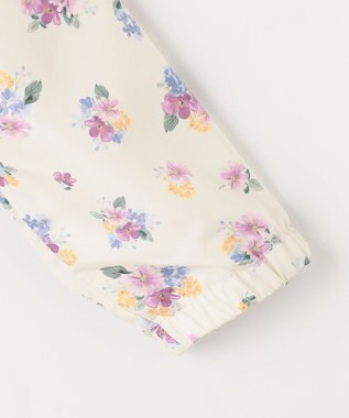 ANY KIDS フード取り外し 総柄 ブルゾン オフホワイト系花柄