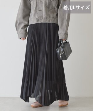 AMERICAN HOLIC 【選べる丈】シアープリーツスカート Navy