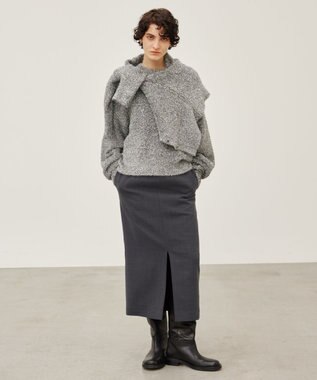 BEIGE， 【Precious 2月号掲載】LAC / 2WAYストレッチIラインスカート C.Gray