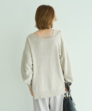 YECCA VECCA 2wayヘンリーネックルーズニット Beige