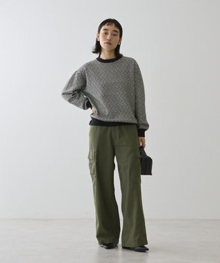 AMERICAN HOLIC バイパチ幾何学柄ニットプルオーバー Black