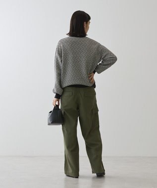 AMERICAN HOLIC バイパチ幾何学柄ニットプルオーバー Black