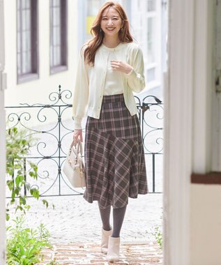 ANY SIS 【前後着用可能】2WAYパフスリーブ カーディガン アイボリー