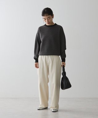 AMERICAN HOLIC バイパチ幾何学柄ニットプルオーバー Gray Mixture