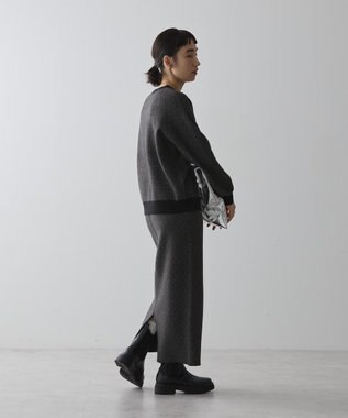 AMERICAN HOLIC バイパチ幾何学柄ニットプルオーバー Gray Mixture