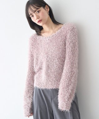 earth music&ecology ポンポンヤーンラメニットプルオーバー Pink