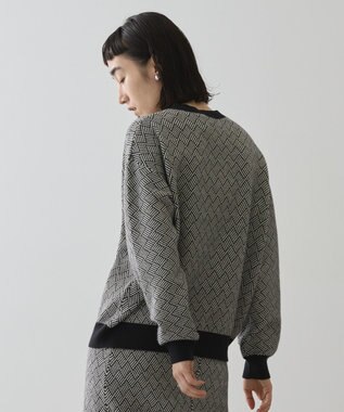 AMERICAN HOLIC バイパチ幾何学柄ニットプルオーバー Black