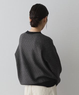 AMERICAN HOLIC バイパチ幾何学柄ニットプルオーバー Gray Mixture