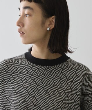 AMERICAN HOLIC バイパチ幾何学柄ニットプルオーバー Black
