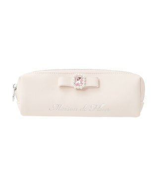 Maison de FLEUR パールビジュー合皮リボンロングポーチ Pink