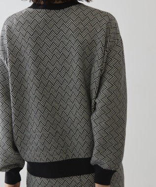 AMERICAN HOLIC バイパチ幾何学柄ニットプルオーバー Black