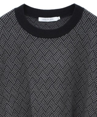 AMERICAN HOLIC バイパチ幾何学柄ニットプルオーバー Gray Mixture