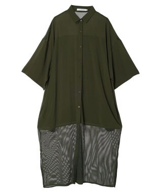 AMERICAN HOLIC サラックールメッシュ切替ワンピース Khaki