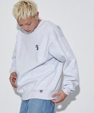 WEGO 【ユニセックス着用ITEM/裏起毛】別注BENDAVISワンポイントプルオーバー アッシュグレー