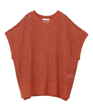 Green Parks 透かし編みニットチュニック Black