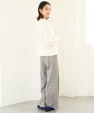 UNFILO 【洗える】ふわふわニット 2WAYクルーカーディガン オフ