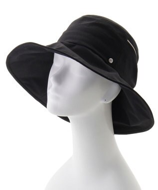 MOONBAT 【遮光100％/遮熱/UV】HIROKO KOSHINO(ヒロコ コシノ)遮光 ビッグリボンハット 帽子 広つば ゆったりMサイズ 手洗い可能/サイズ調整可能/日本製 ブラック