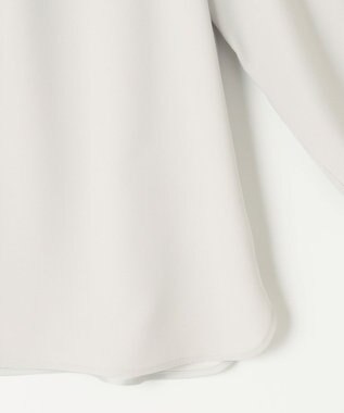 J.PRESS LADIES L 【洗える】ヌーディスバックサテン ボウタイ ブラウス ライトグレー系