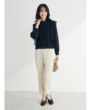 Green Parks ・Ｐｅｔｉｔ　Ｆｌｅｕｒ　イロイロレースブラウス Black