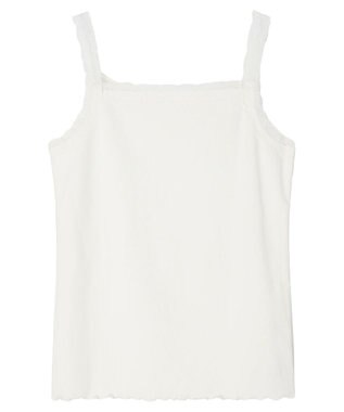 earth music&ecology ２ＷＡＹスクエア＆Vネックネックレースタンクトップ Off White