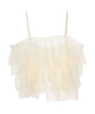 Green Parks ・ＥＬＥＮＣＡＲＥ　ＤＵＥ　２ｗａｙラメチュールフリルキャミ Ivory