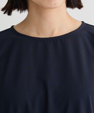Green Parks 表面感ペプラムレイヤードワンピース Dark Navy