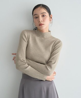 YECCA VECCA ラメ混ハイネックリブニット