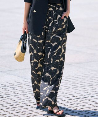 【洗える】Ratti フラワーアートプリント ワイド パンツ