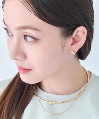 Phoebe 【痛くないシリーズ/金属アレルギー対応】パールクロスライトフィットイヤリング　ゴールド ゴールド