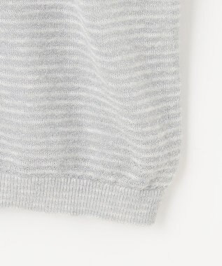 自由区 S 【洗える】ラメボーダー ニット シルバー×シルバー