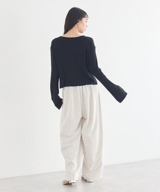 earth music&ecology レースレイヤード風スウェットパンツ Oatmeal