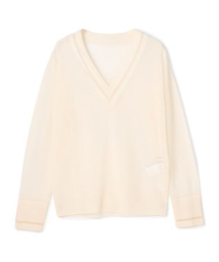 BEIGE， GOVERNOR / シアー Vネックチルデンニット Ecru