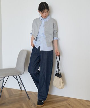 AMERICAN HOLIC コットンブレンドクルーネックカーディガン Gray Mixture