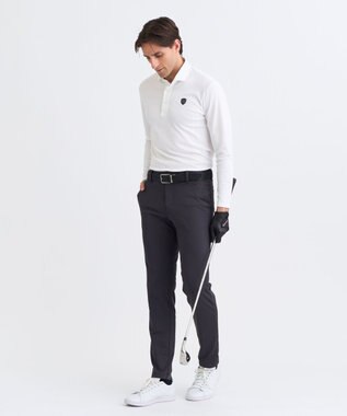 23区GOLF 【MEN】モノグラムジャガード長袖ポロシャツ ホワイト系