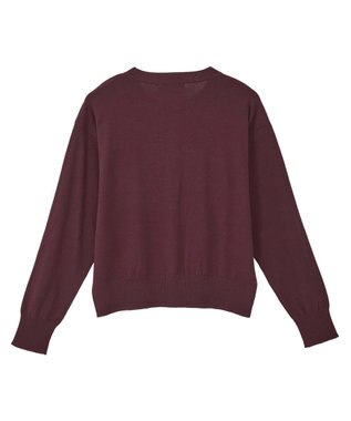 AMERICAN HOLIC コットンブレンドクルーネックカーディガン Bordeaux