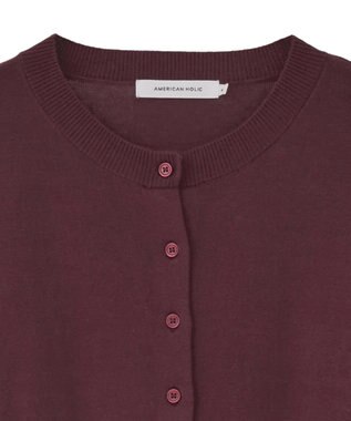 AMERICAN HOLIC コットンブレンドクルーネックカーディガン Bordeaux
