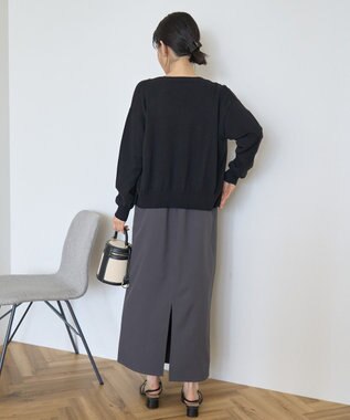 AMERICAN HOLIC コットンブレンドクルーネックカーディガン Black