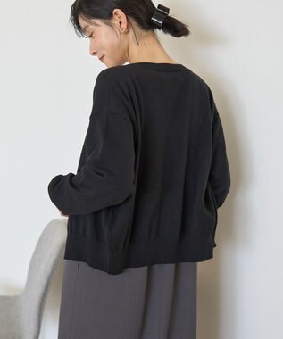 AMERICAN HOLIC コットンブレンドクルーネックカーディガン Black