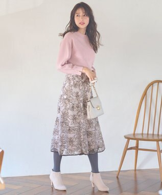 ANY SIS 【洗える】彩色兼美 ニット ペールピンク