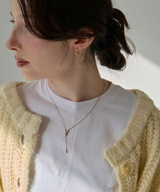 Phoebe 【金属アレルギー対応】ラディアンスビジューYラインネックレス　シャンパンゴールド シャンパンゴールド