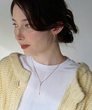 Phoebe 【金属アレルギー対応】ラディアンスビジューYラインネックレス　シャンパンゴールド シャンパンゴールド