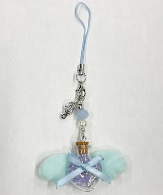 WEGO カラーリボンエンジェルキーホルダー ブルー