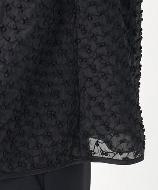 23区 L 【R(アール)】ランダムドットレース Aライン ブラウス ブラック系