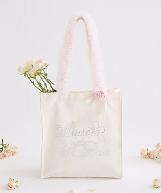 Maison de FLEUR チュールハンドルローズスクエアトートバッグ Pink