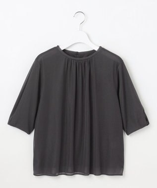 J.PRESS LADIES L シアーレイヤード タックスリーブ カットソー スレート系