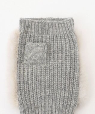 ICB ファー手袋 ライトグレー系