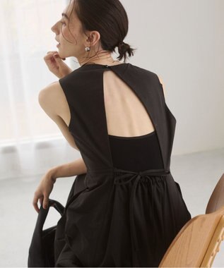 WEGO 【ANGIE VINTAGE】バックオープンノースリーブワンピース ブラック