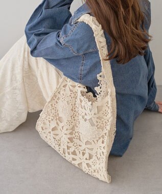 earth music&ecology レースバッグ Ivory